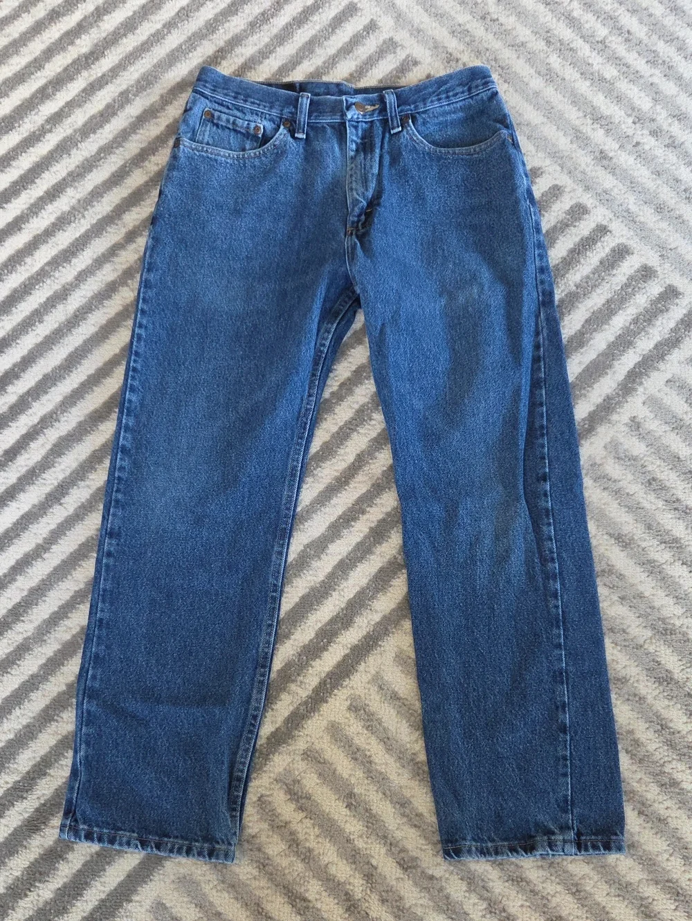 Men's Wrangler Straight-Leg Blue Denim Jeans Size 33x30